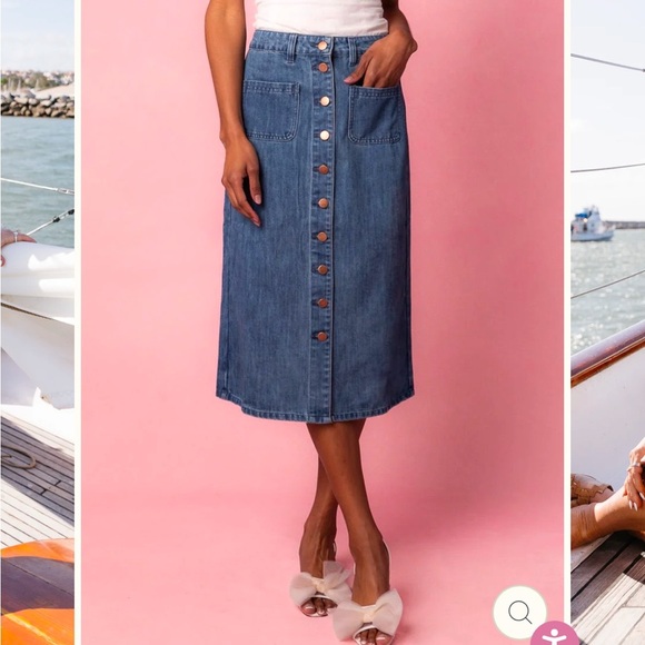 NWT Ivy City Co EMMA denim Indigo Skirt 16 - Picture 5 of 10